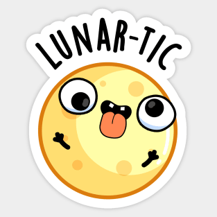 Lunartic Funny Astronomy Moon Pun Sticker